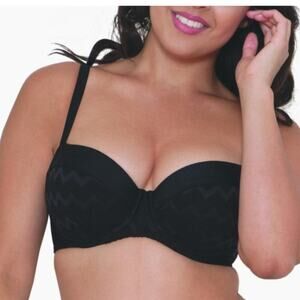 NWOT Curvy Kate Hi Voltage Padded Balcony Bikini Top Size 36GG